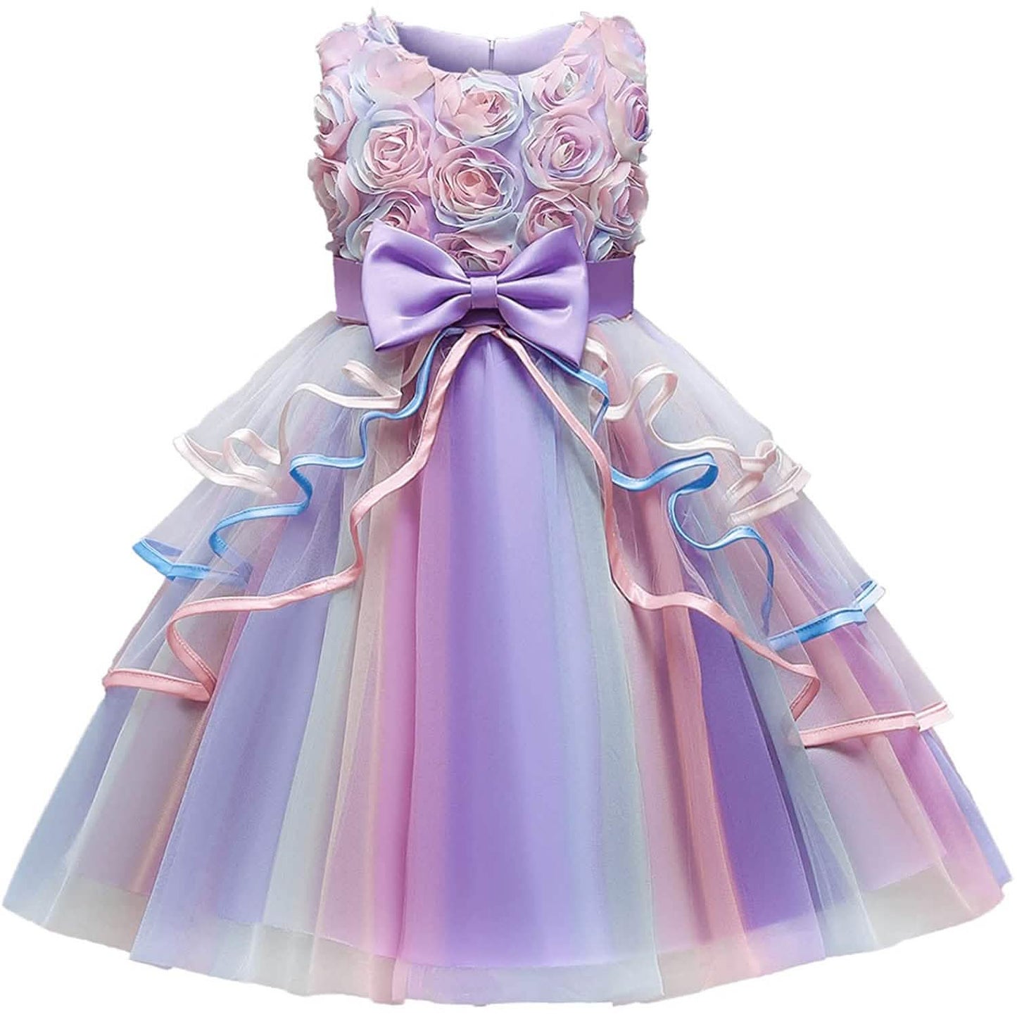 Girl's Rainbow Tulle Lace Dress DailySale