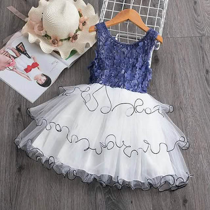 Girls' Ruffle Mesh Embroidered Dress DailySale