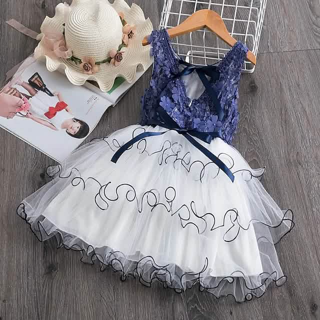 Girls' Ruffle Mesh Embroidered Dress DailySale