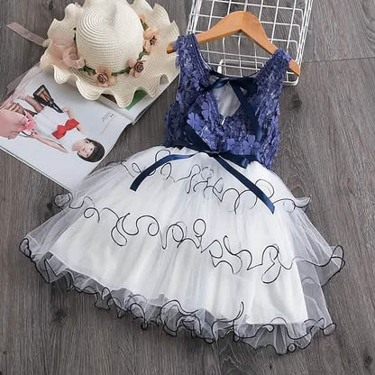 Girls' Ruffle Mesh Embroidered Dress DailySale