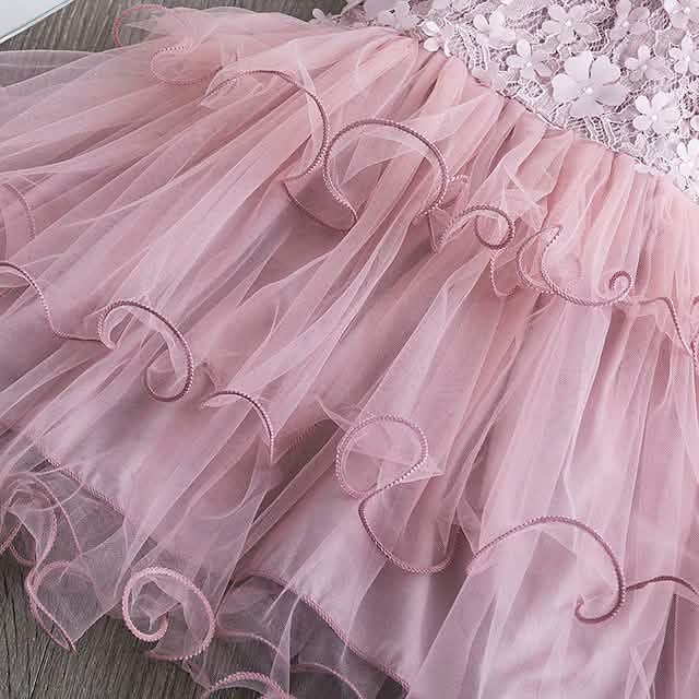 Girls' Ruffle Mesh Embroidered Dress DailySale
