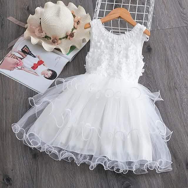 Girls' Ruffle Mesh Embroidered Dress DailySale
