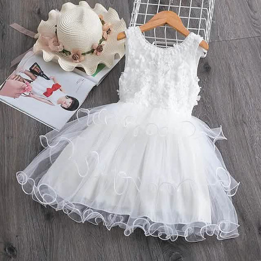 Girls' Ruffle Mesh Embroidered Dress DailySale