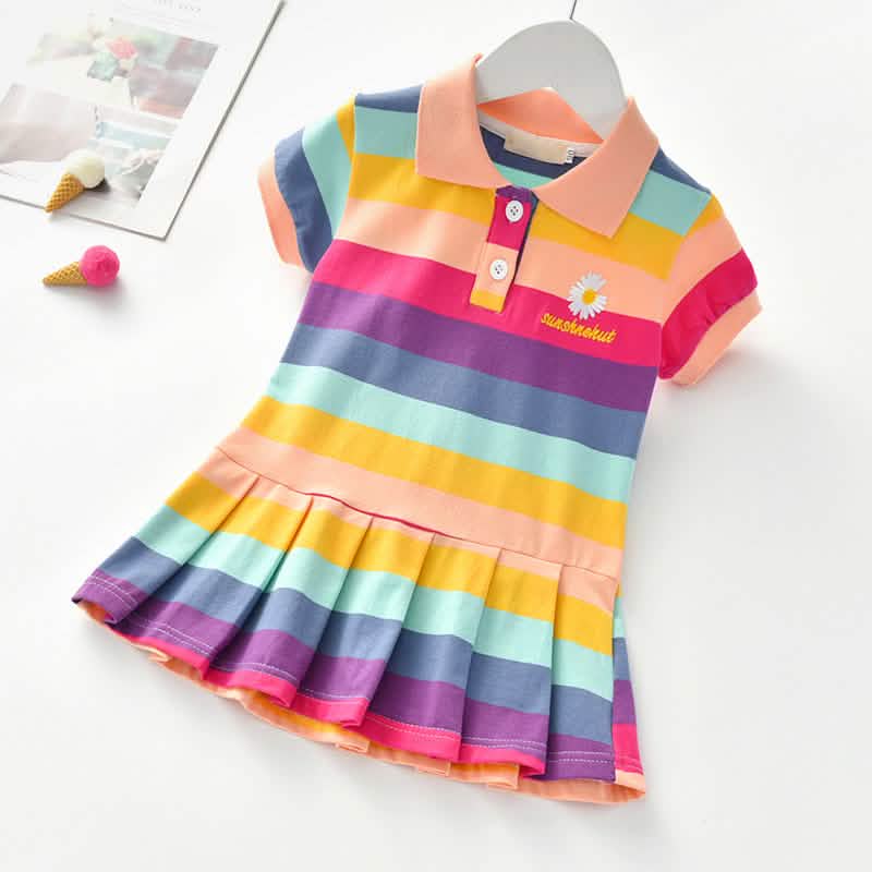 Girls Turn-Down Collar Summer Dress DailySale