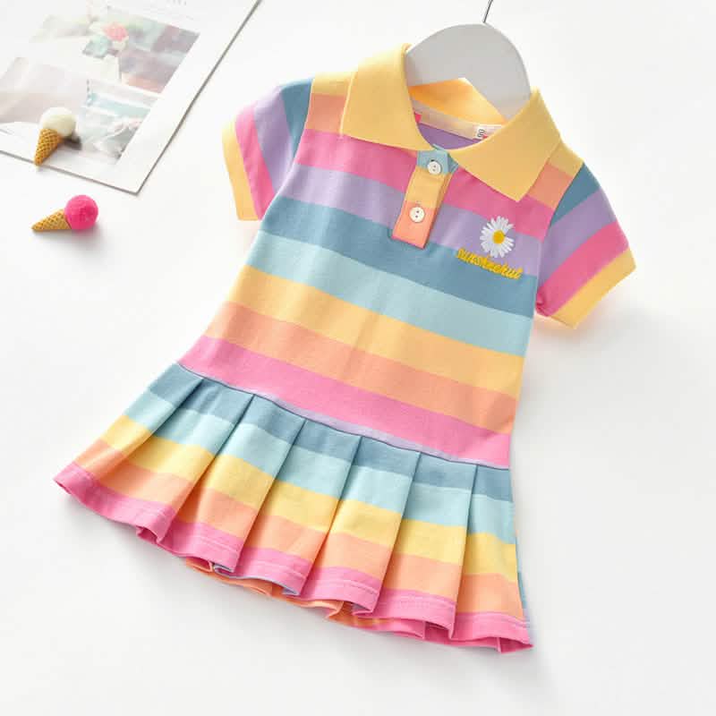 Girls Turn-Down Collar Summer Dress DailySale