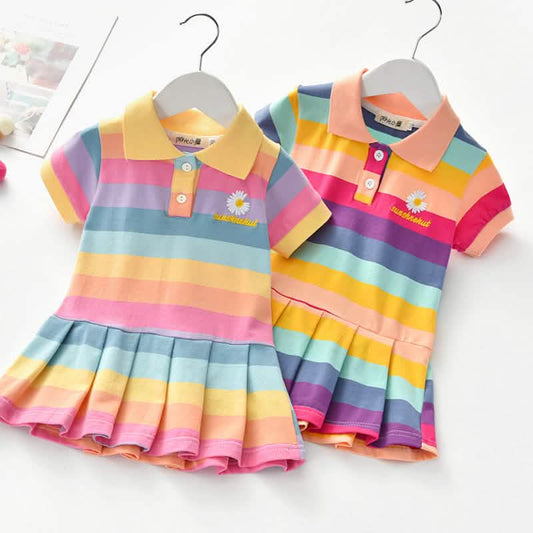 Girls Turn-Down Collar Summer Dress DailySale