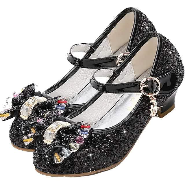 Girls'Heels Party Mary Jane Basic Pump Dress Crystal Bowknot DailySale