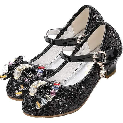 Girls'Heels Party Mary Jane Basic Pump Dress Crystal Bowknot DailySale