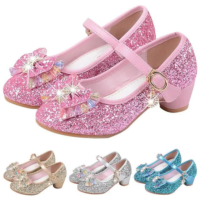 Girls'Heels Party Mary Jane Basic Pump Dress Crystal Bowknot DailySale