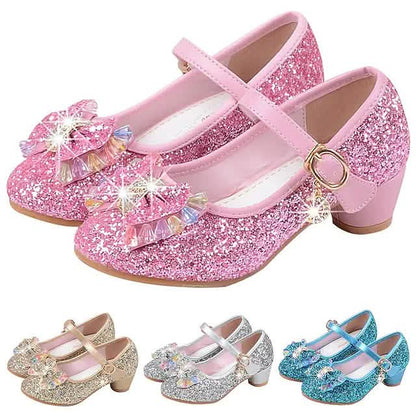 Girls'Heels Party Mary Jane Basic Pump Dress Crystal Bowknot DailySale
