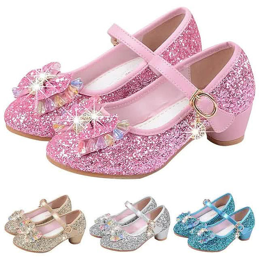 Girls'Heels Party Mary Jane Basic Pump Dress Crystal Bowknot DailySale