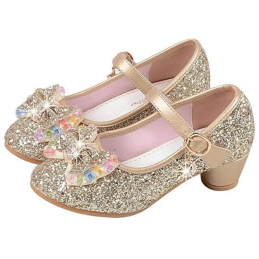Girls'Heels Party Mary Jane Basic Pump Dress Crystal Bowknot DailySale