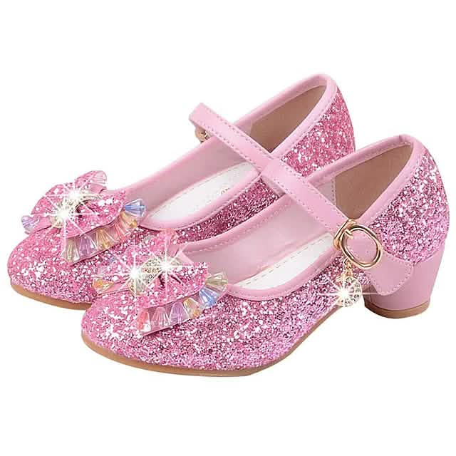 Girls'Heels Party Mary Jane Basic Pump Dress Crystal Bowknot DailySale