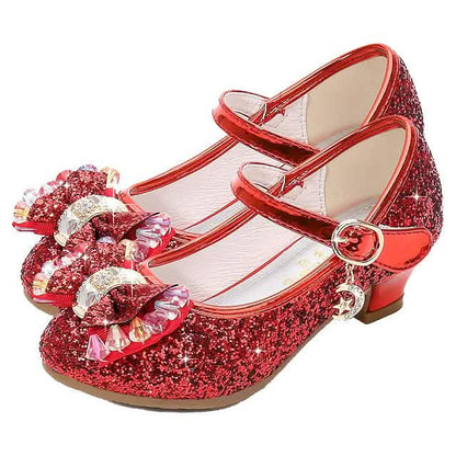 Girls'Heels Party Mary Jane Basic Pump Dress Crystal Bowknot DailySale
