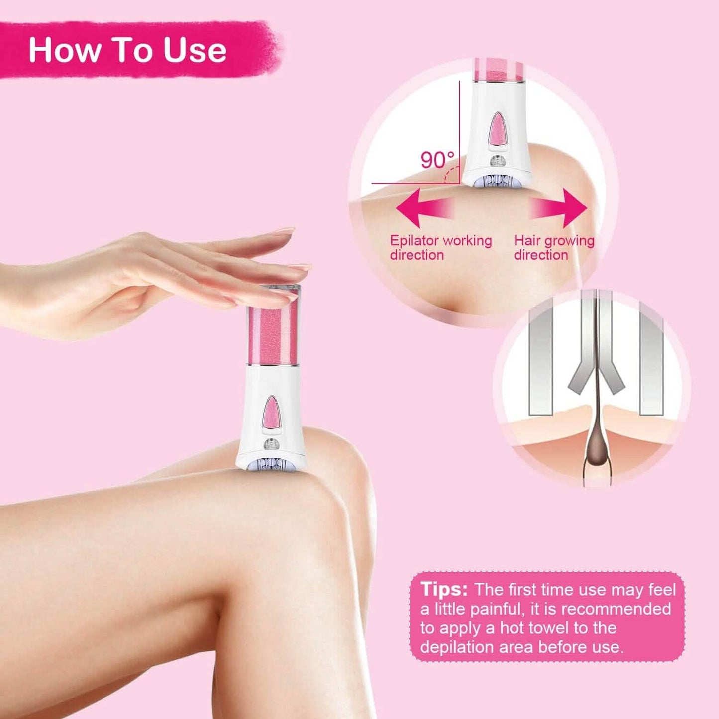 Glide Epilator Women Shaver Facial Body Hair Remover DailySale