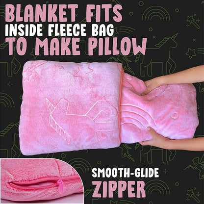 Glo-Fun Glow in the Dark Unicorn Blanket and Pillow Bag DailySale