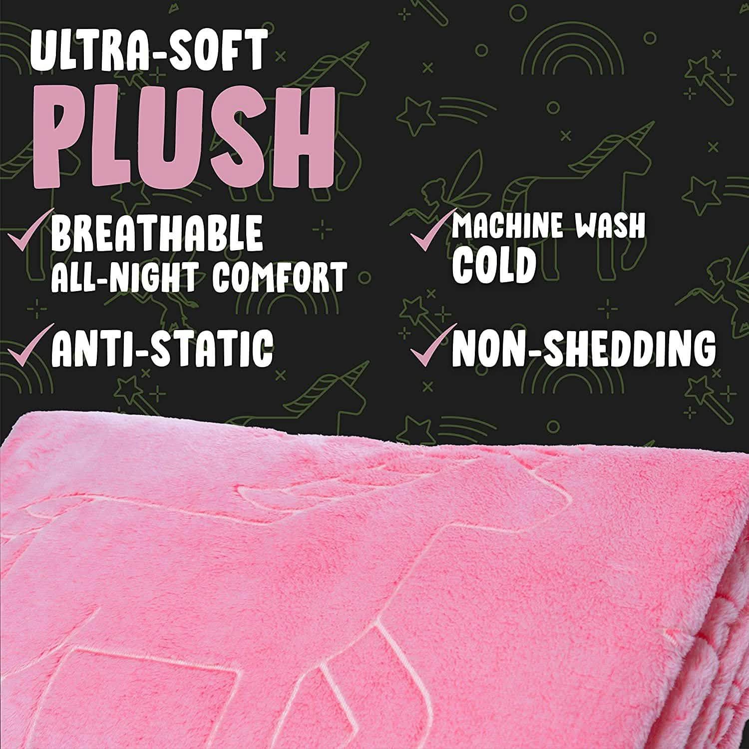 Glo-Fun Glow in the Dark Unicorn Blanket and Pillow Bag DailySale