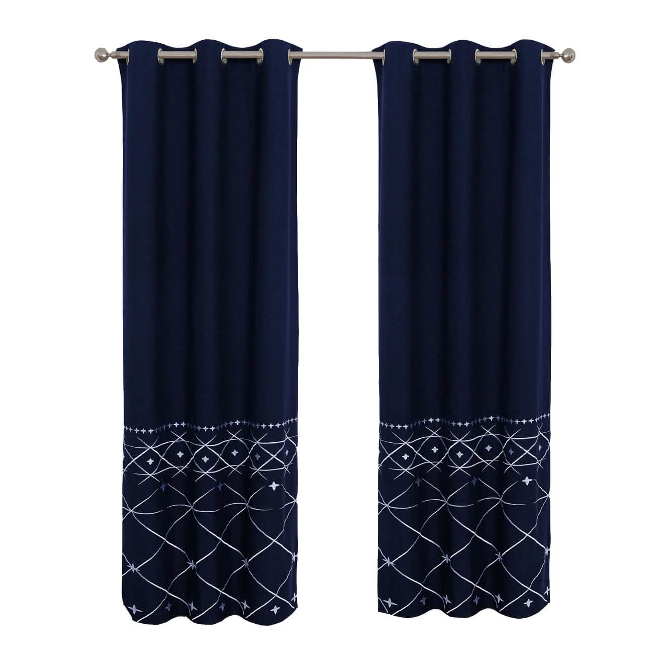 2-Piece Set: Global Indigo Embroidered Window Panel Pair DailySale