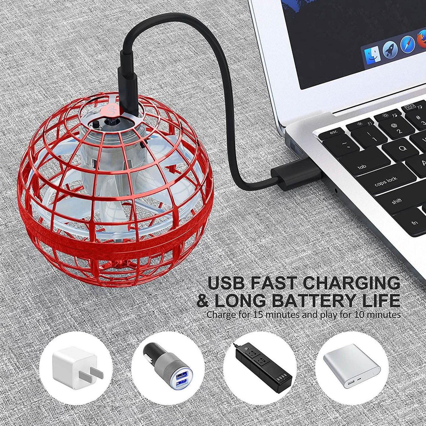 Flying Orb Ball Rechargeable Boomerang Spinner UFO Drone Toy DailySale