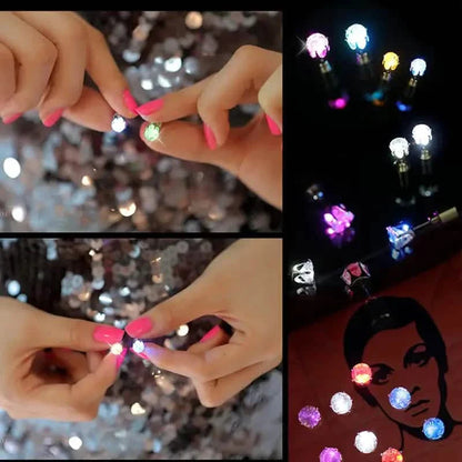 Glowing Rainbow LED Earrings: Color-Changing Ear Drop Pendants with Light-Up Crown Studs DailySale