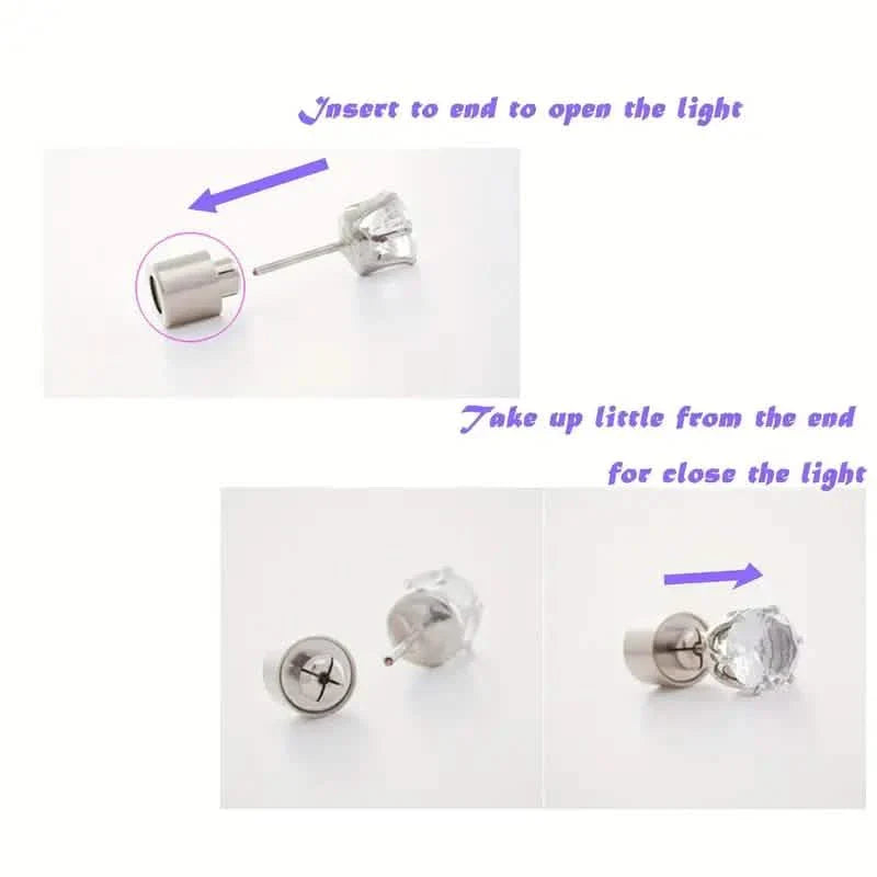 Glowing Rainbow LED Earrings: Color-Changing Ear Drop Pendants with Light-Up Crown Studs DailySale