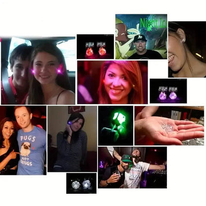 Glowing Rainbow LED Earrings: Color-Changing Ear Drop Pendants with Light-Up Crown Studs DailySale