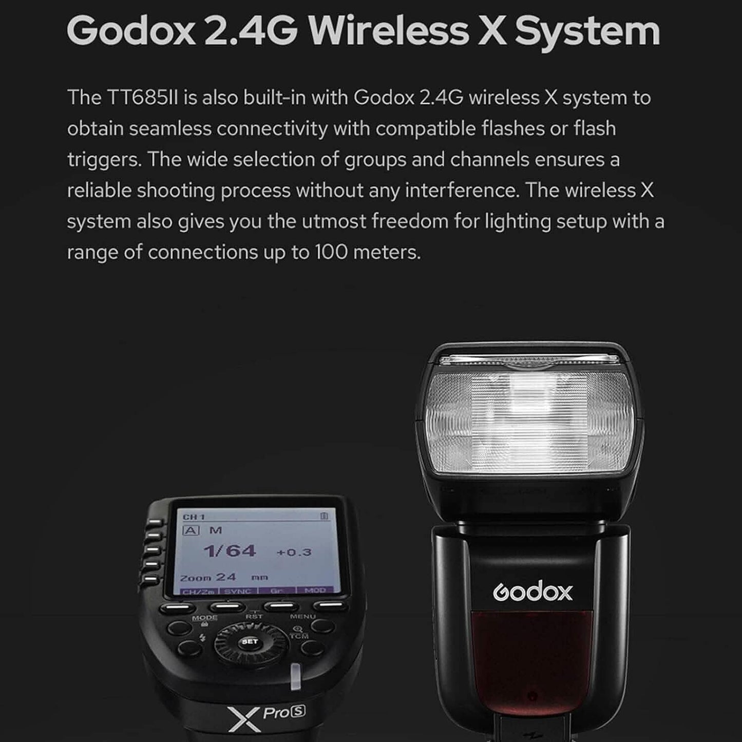 Godox Camera Flash Speedlight for Sony TT685IIS TT685II-S 2.4G Wireless HSS GN60 Flash  (Refurbished) DailySale