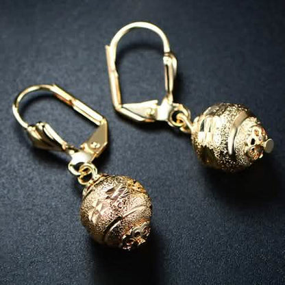 Gold Ball Drop Lever Back Earrings DailySale