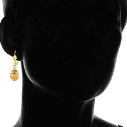 Gold Ball Drop Lever Back Earrings DailySale