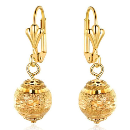 Gold Ball Drop Lever Back Earrings DailySale