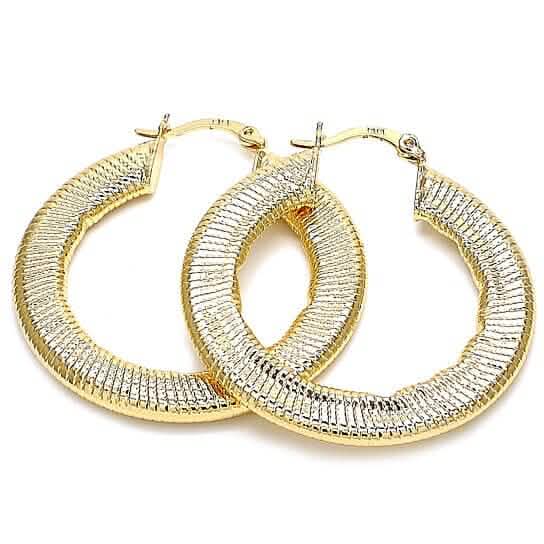 Gold Filled Flat Hoop Earrings DailySale