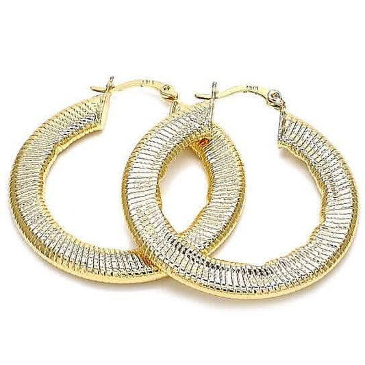 Gold Filled Flat Hoop Earrings DailySale