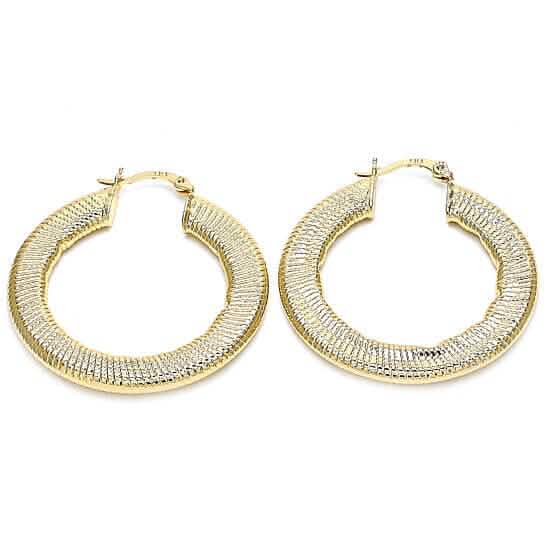Gold Filled Flat Hoop Earrings DailySale