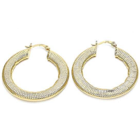 Gold Filled Flat Hoop Earrings DailySale