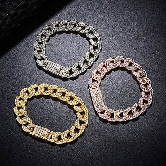 Gold Filled High Polish Finish Men's Bracelet Hip Hop Miami Cuban Link DailySale