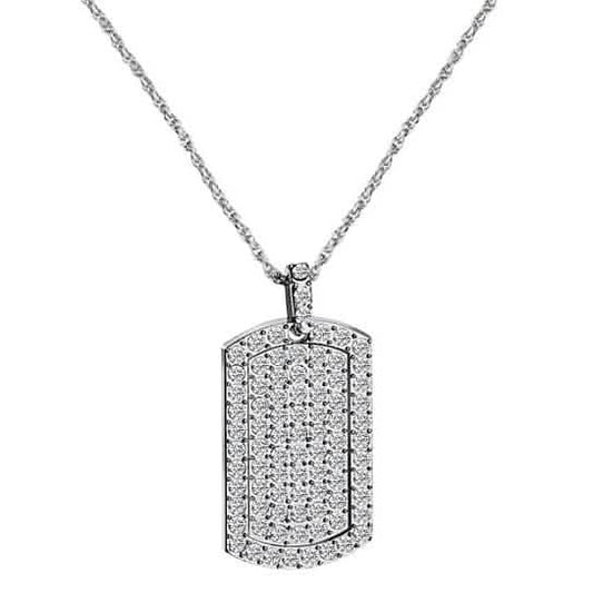 Gold Filled High Polish Finsh Men's Pendant Filled Iced Out Micro-Pave Gold Color Charm Square Tag Necklace With Chain DailySale