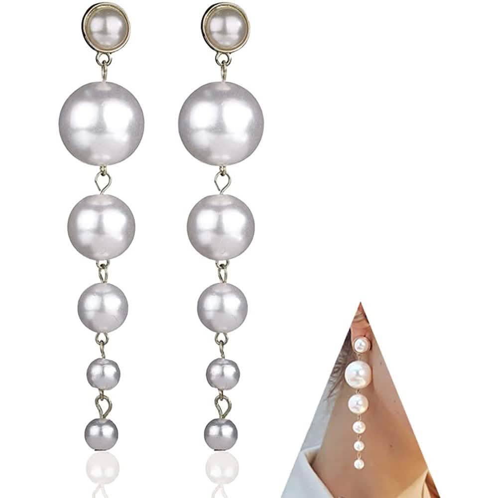 Gold Long Fringe Pearl Earrings DailySale