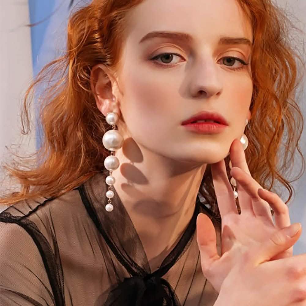 Gold Long Fringe Pearl Earrings DailySale