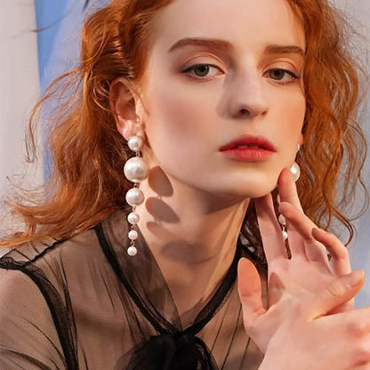Gold Long Fringe Pearl Earrings DailySale