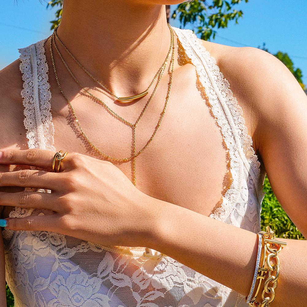 Gold Love Knot Ring For Women Adjustable Minimalist Band BandsCo Straps