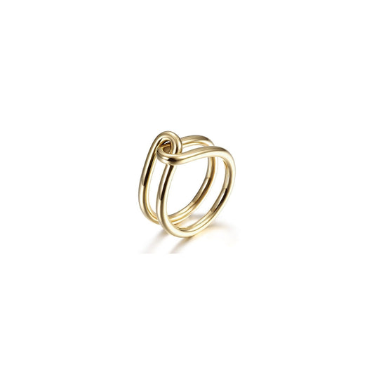 Gold Love Knot Ring For Women Adjustable Minimalist Band BandsCo Straps