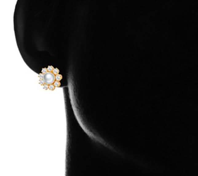 Gold Plated Cultured Pearl Stud Earrings DailySale