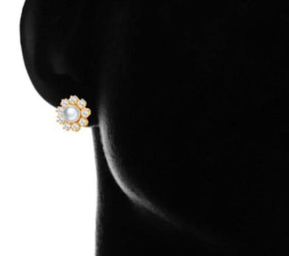 Gold Plated Cultured Pearl Stud Earrings DailySale
