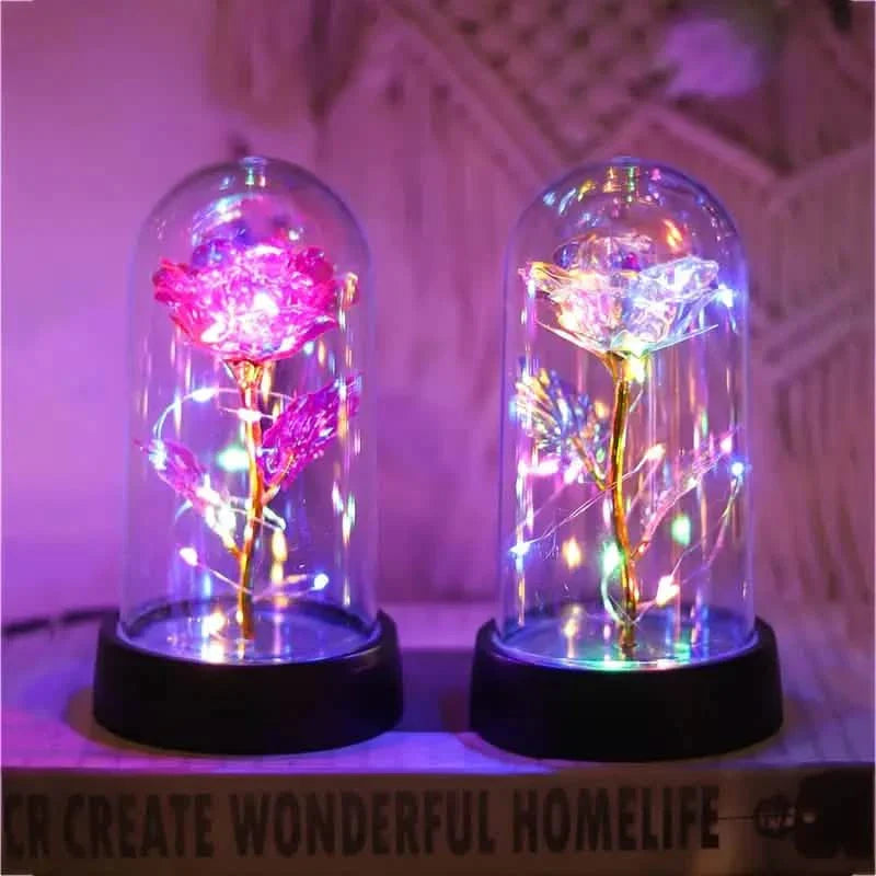 Golden Foil Rose Flower Lamp, Decorative Light Ornament DailySale