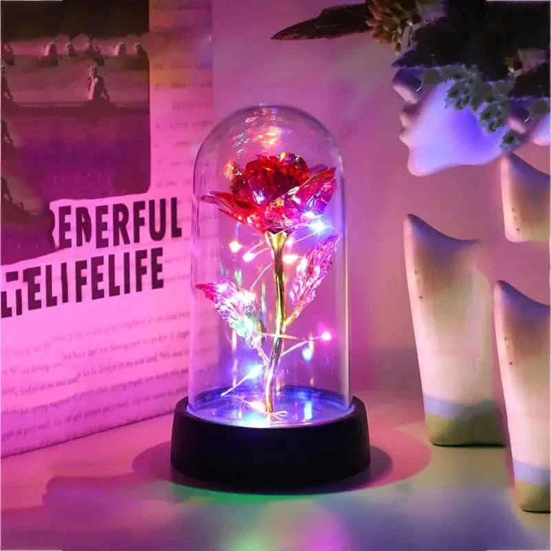 Golden Foil Rose Flower Lamp, Decorative Light Ornament DailySale