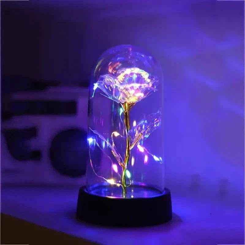 Golden Foil Rose Flower Lamp, Decorative Light Ornament DailySale