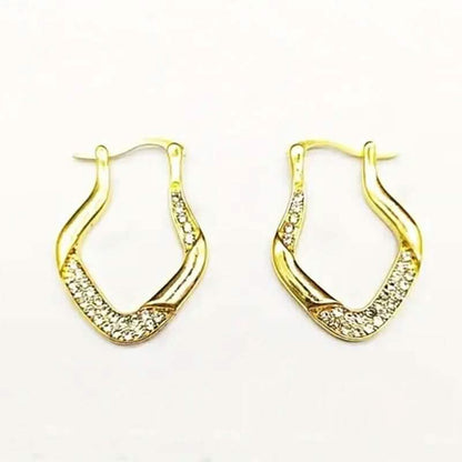 Golden Plated Zircon Jewelry Earrings DailySale