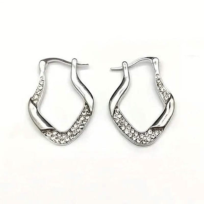 Golden Plated Zircon Jewelry Earrings DailySale