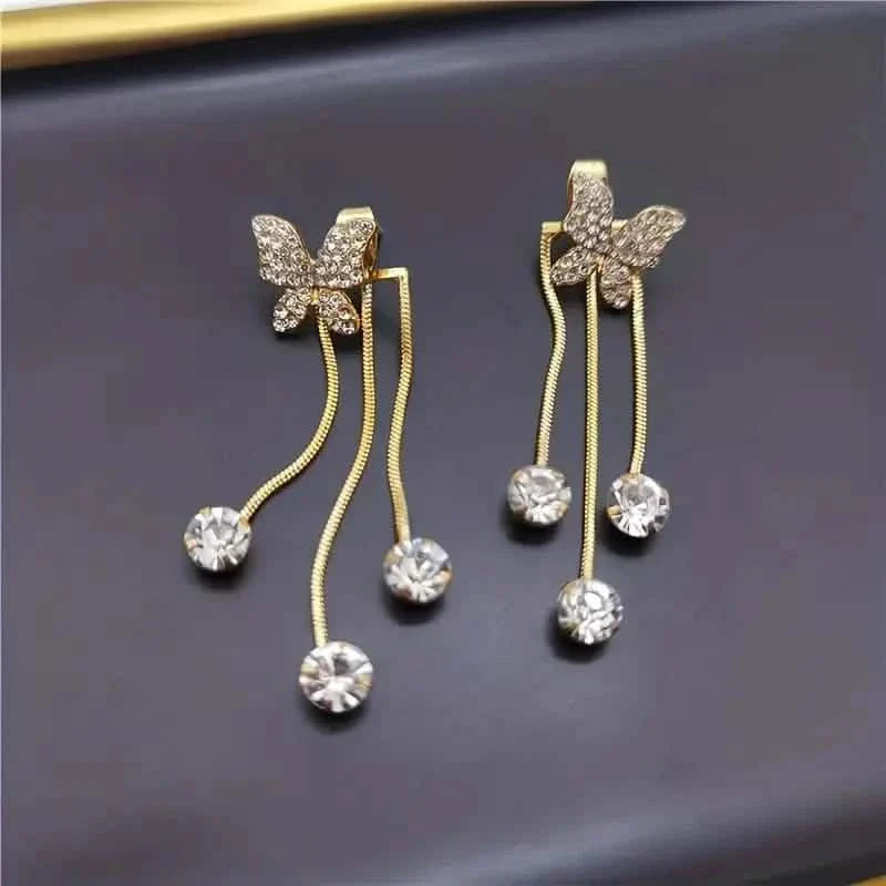 Golden-Tone Alloy Zirconia Dangle Earrings DailySale