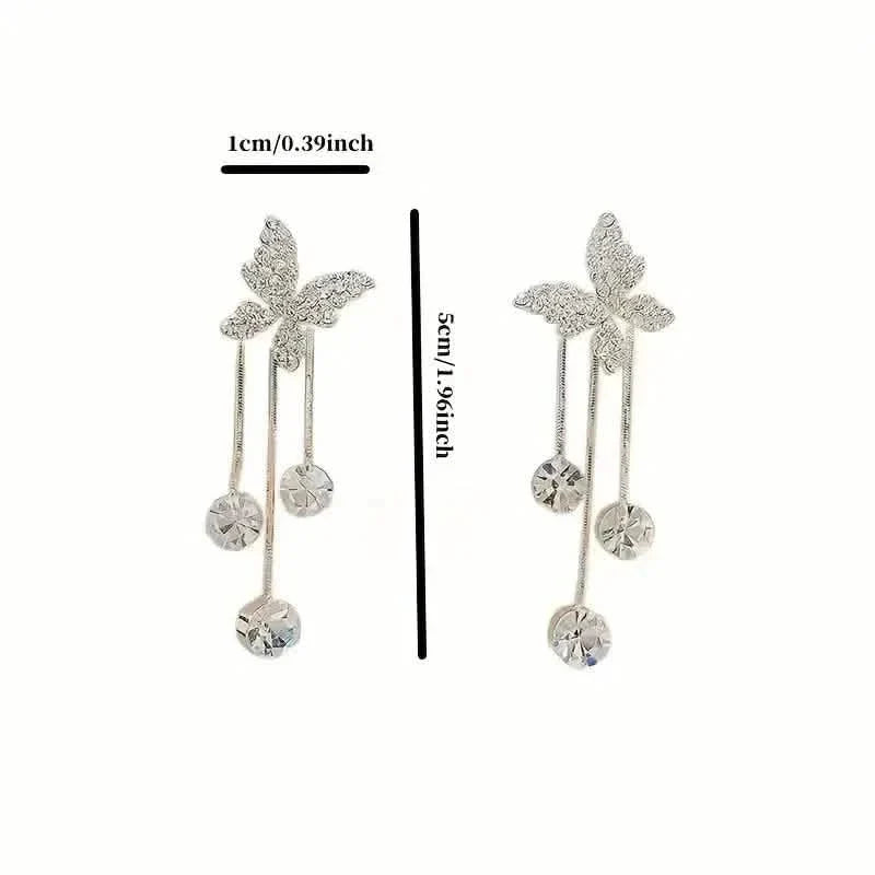 Golden-Tone Alloy Zirconia Dangle Earrings DailySale